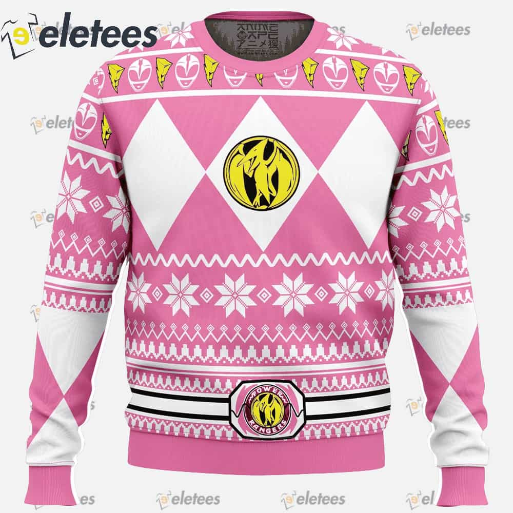 Mighty Morphin Pink Ranger Power Rangers Ugly Christmas Sweater