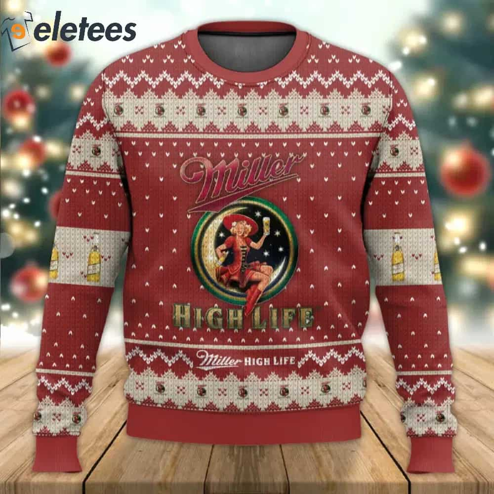 Miller High Life Drink Ugly Sweater