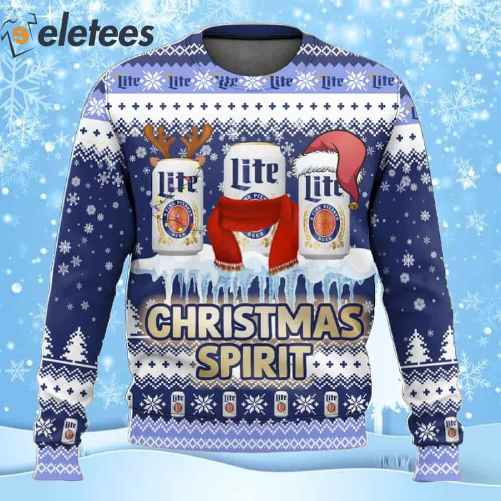 Miller Lite Beer Christmas Spirit Ugly Christmas Sweater