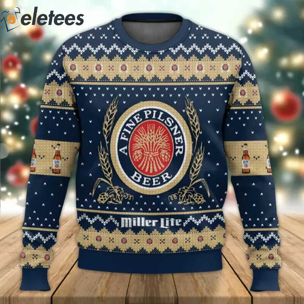 Miller Lite Drink Ugly Sweater