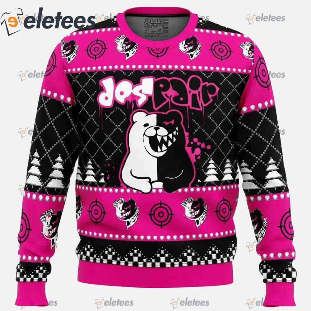 Monokuma Despair Dangan Ronpa Ugly Christmas Sweater