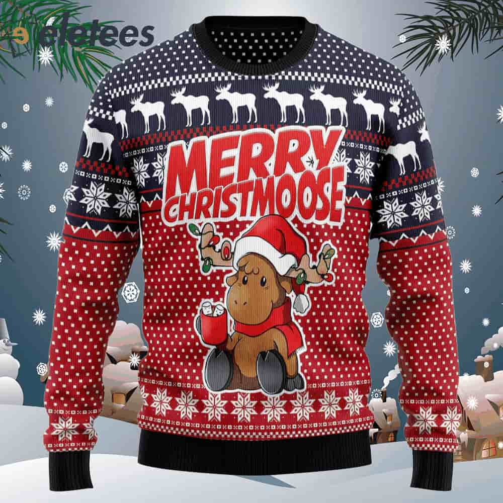 Moose Merry Ugly Christmas Sweater