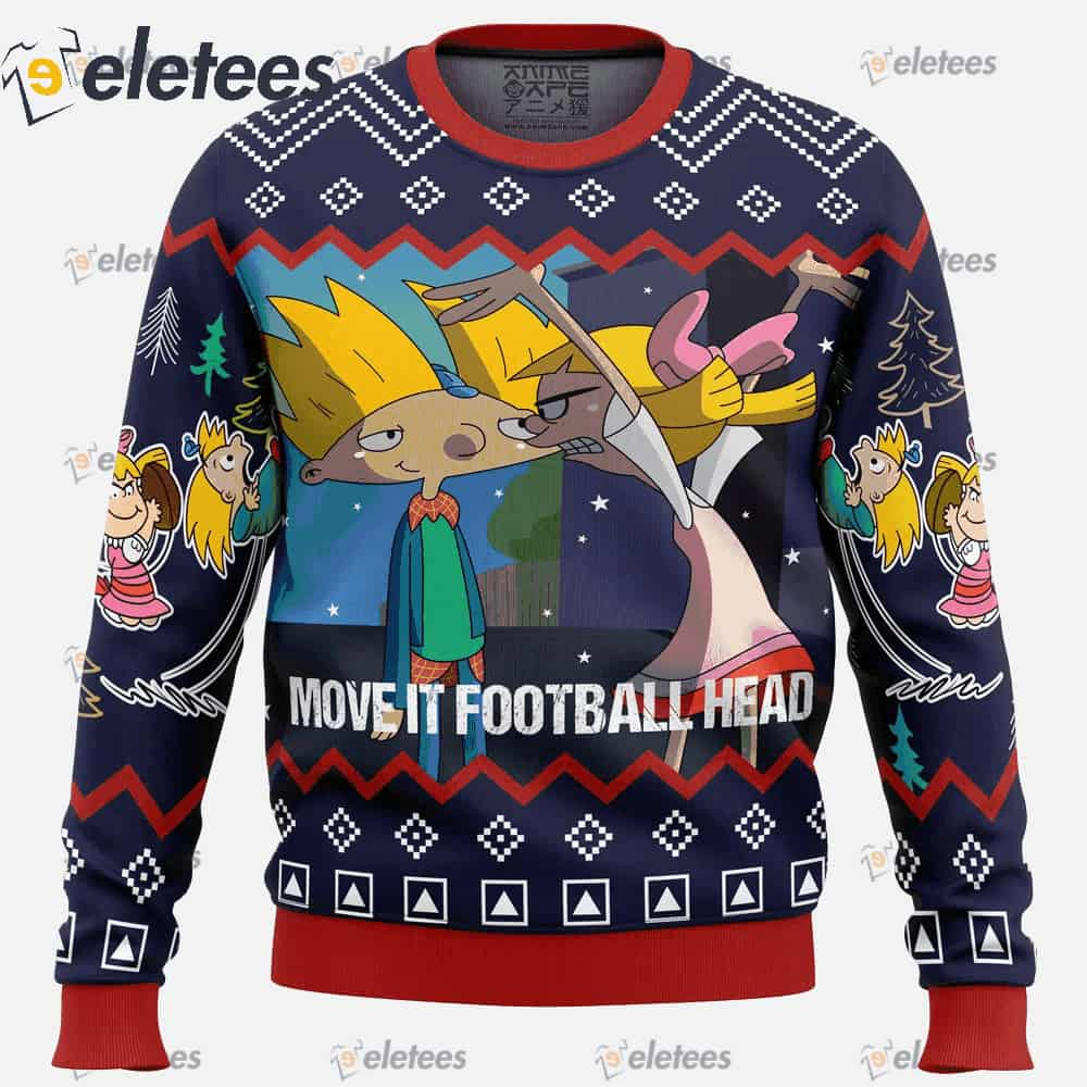 Move It Football Head Hey Arnold! Ugly Christmas Sweater