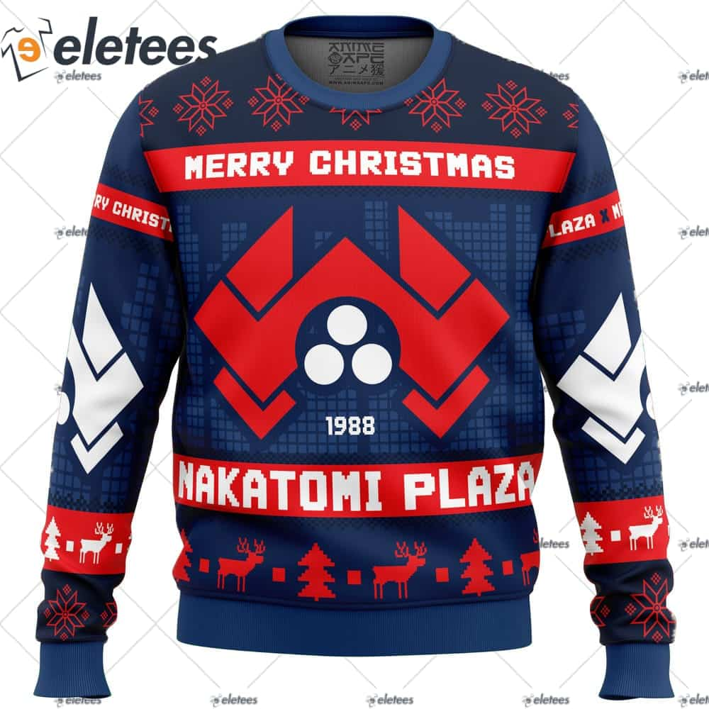 Nakatomi Plaza Die Hard Ugly Christmas Sweater