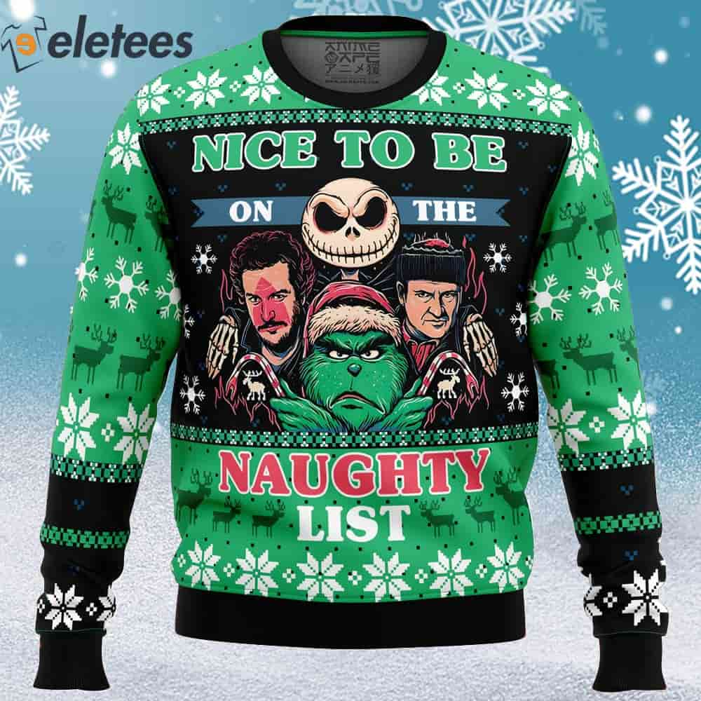 Naughty List Club Pop Culture Ugly Christmas Sweater