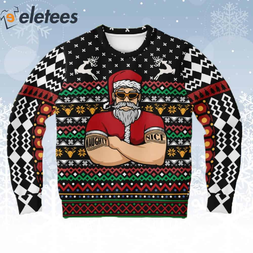 Naughty Nice Santa Bouncer Ugly Christmas Sweater