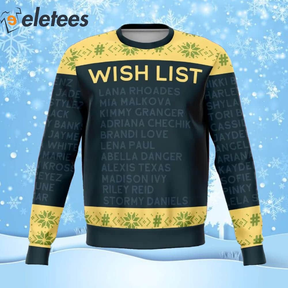 Naughty Wish List Ugly Christmas Sweater