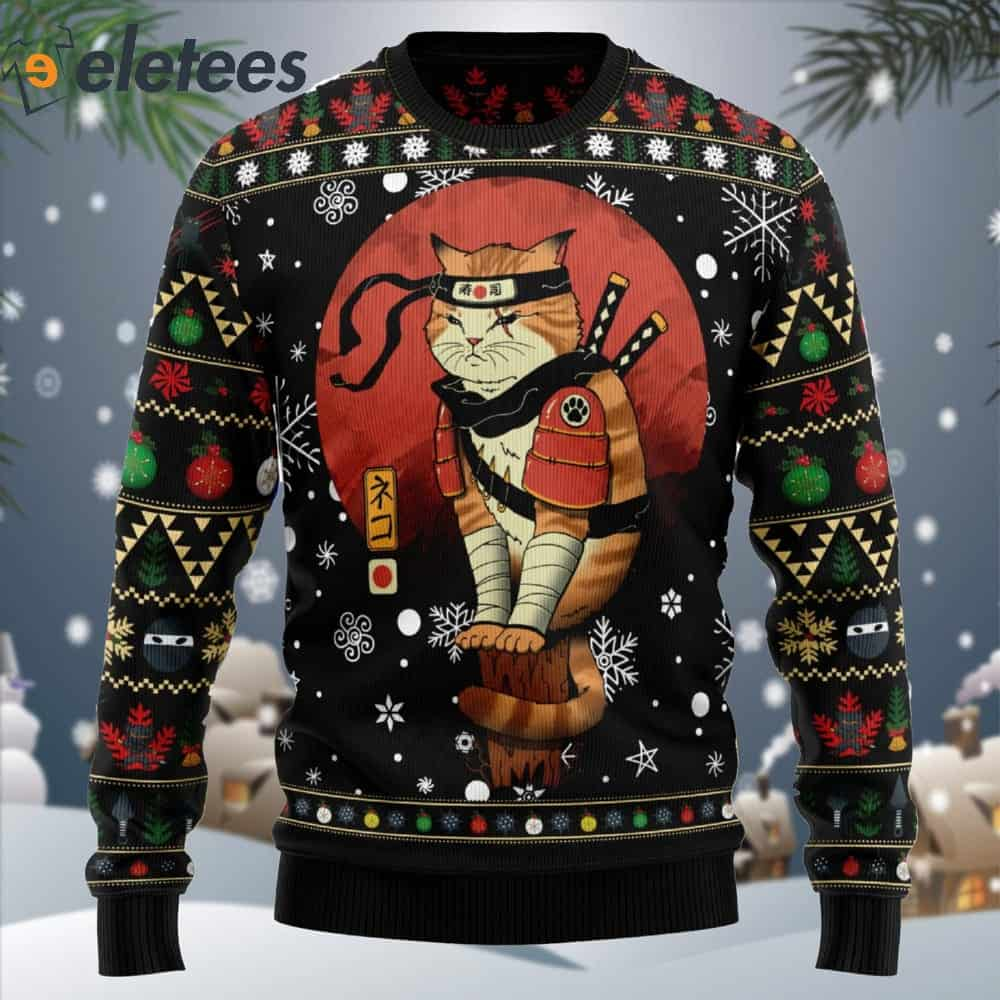 Ninja Cat Christmas Sweater