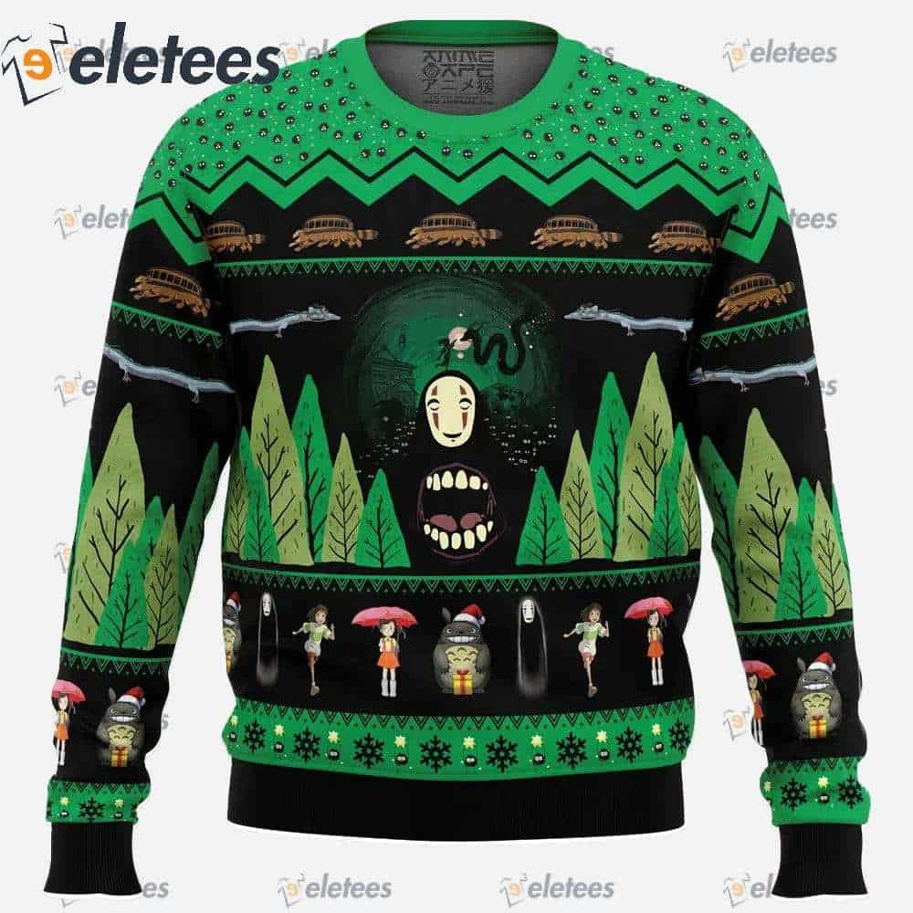 No Face Spirited Away Ugly Christmas Sweater