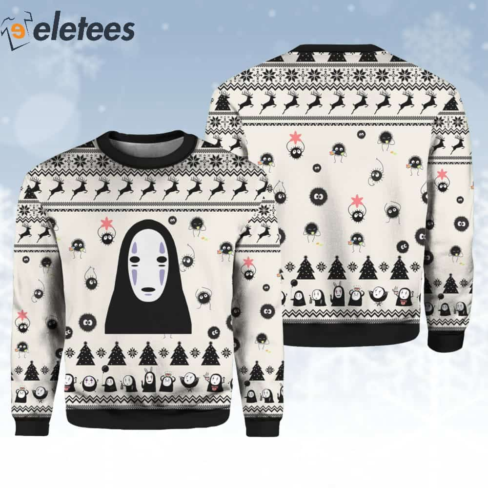 No Face White Christmas Gift Ugly Christmas Sweater