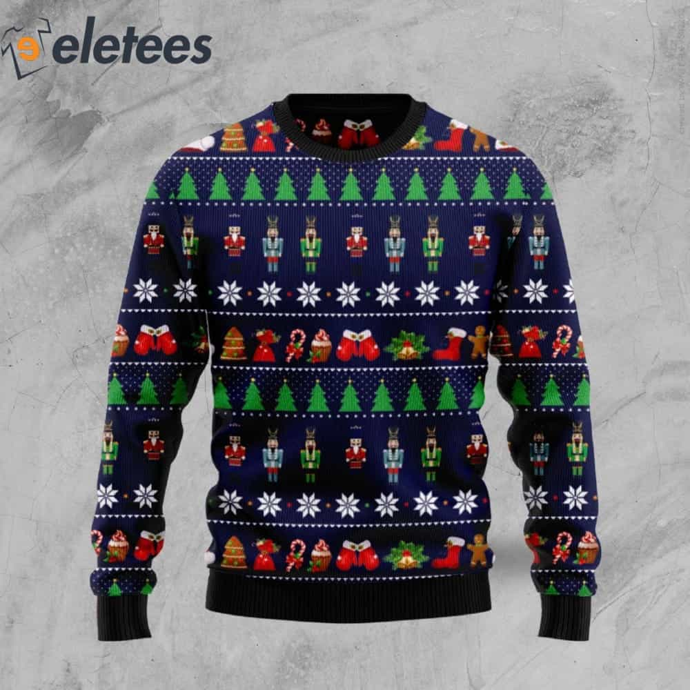 Nutcracker Christmas Dark Blue Ugly Christmas Sweater