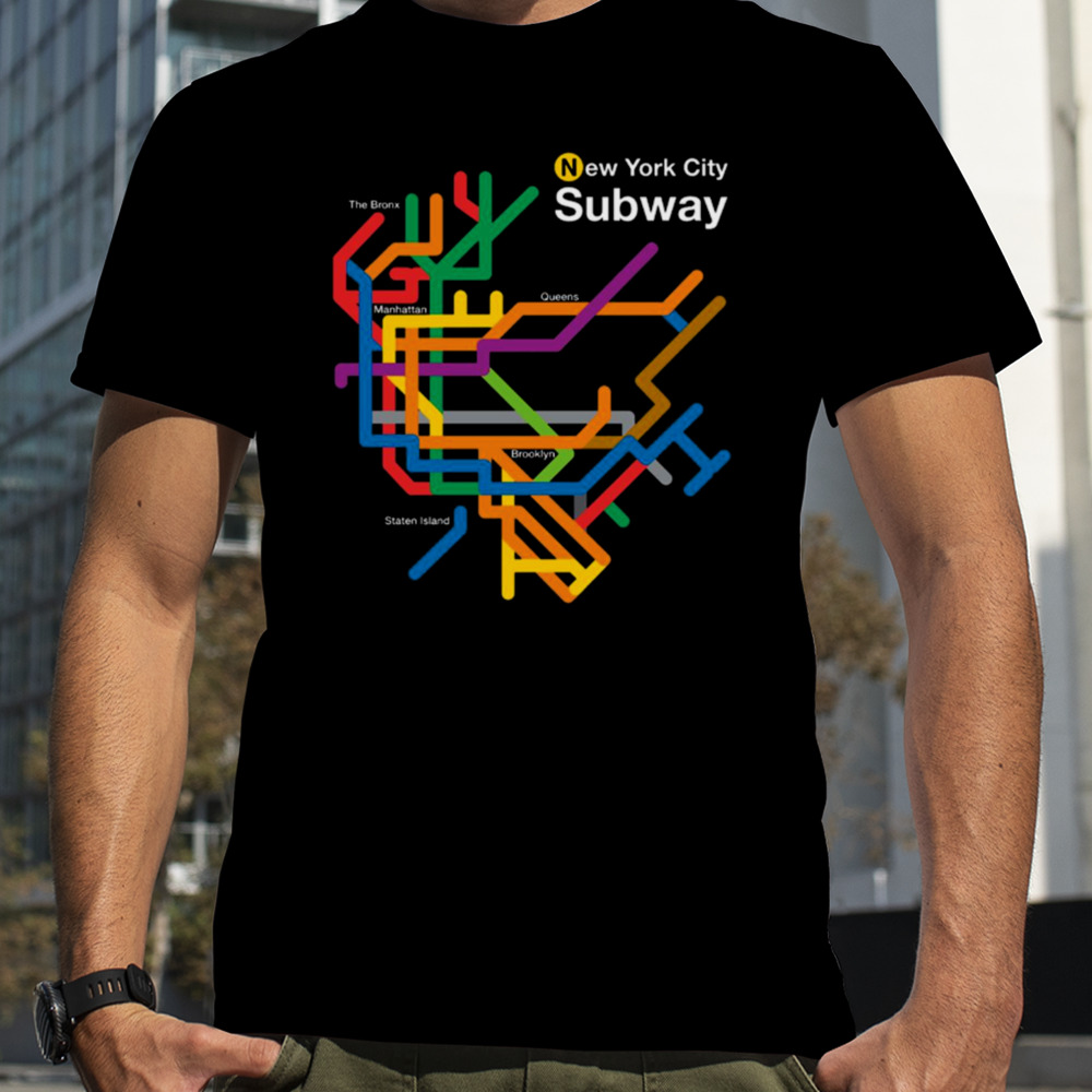 Nyc Subway Diagram Black Background shirt