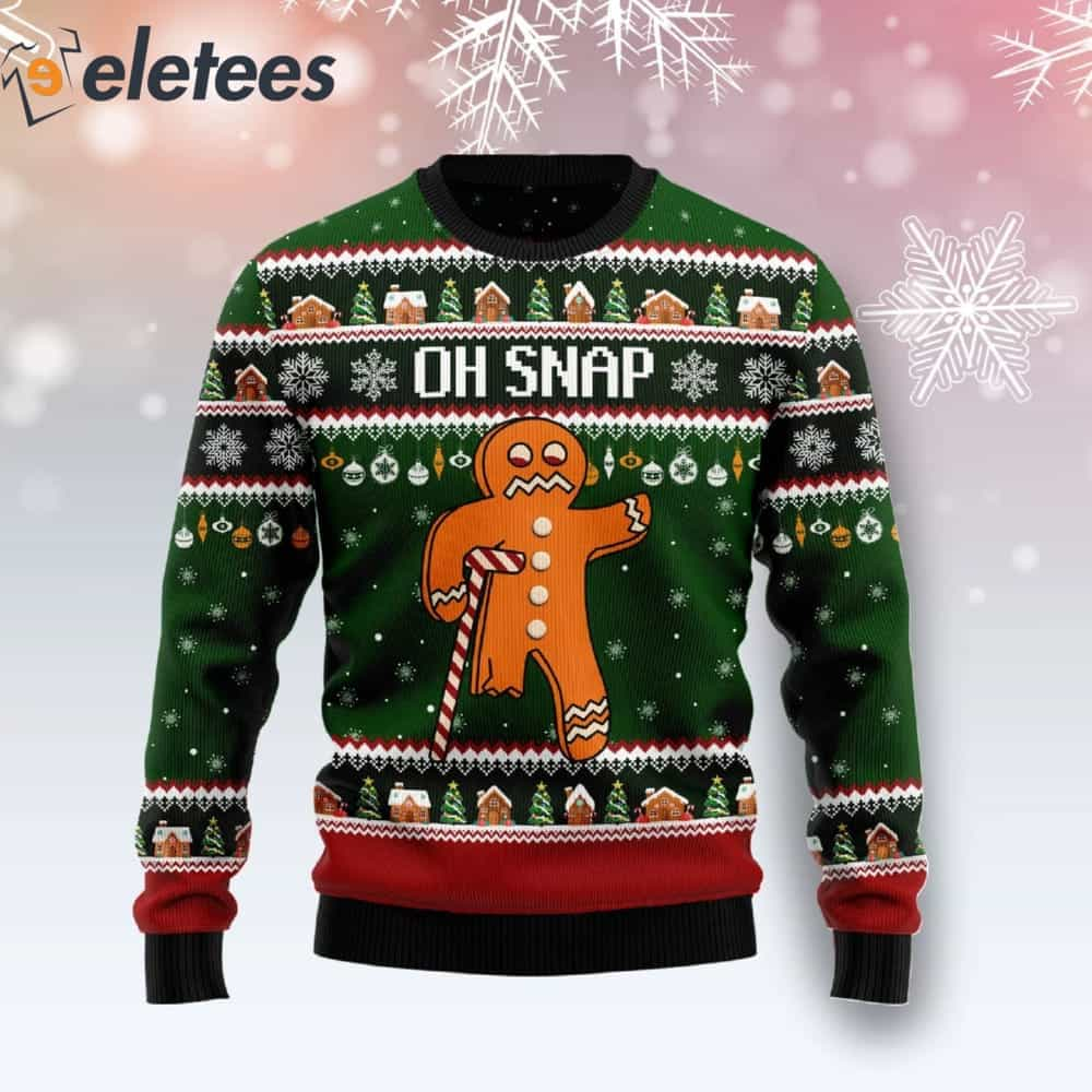 Oh Snap Gingerbread Man Ugly Christmas Sweater