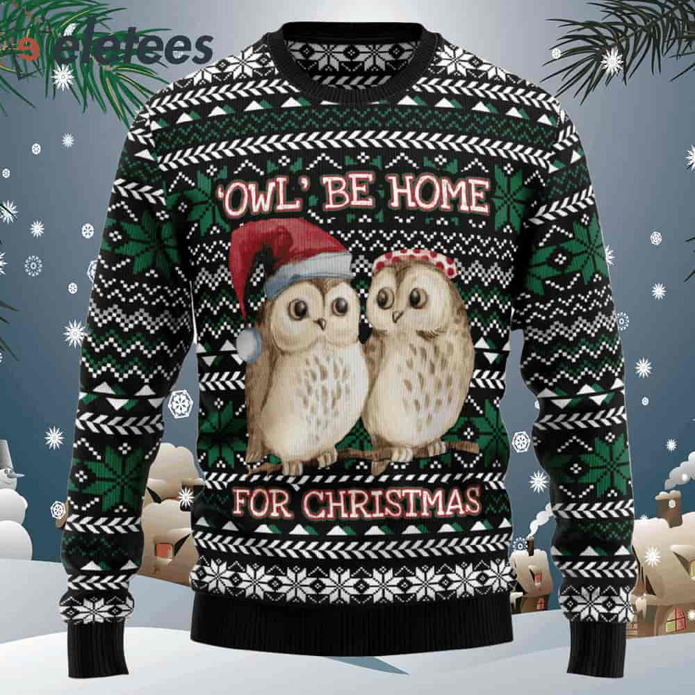 Owl Be Home Ugly Christmas Sweater