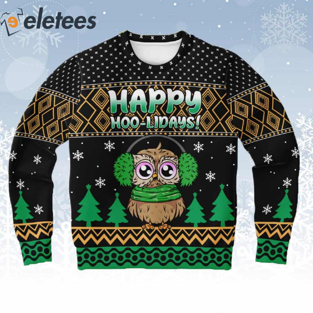 Owl Happy Hoo-Lidays Ugly Christmas Sweater