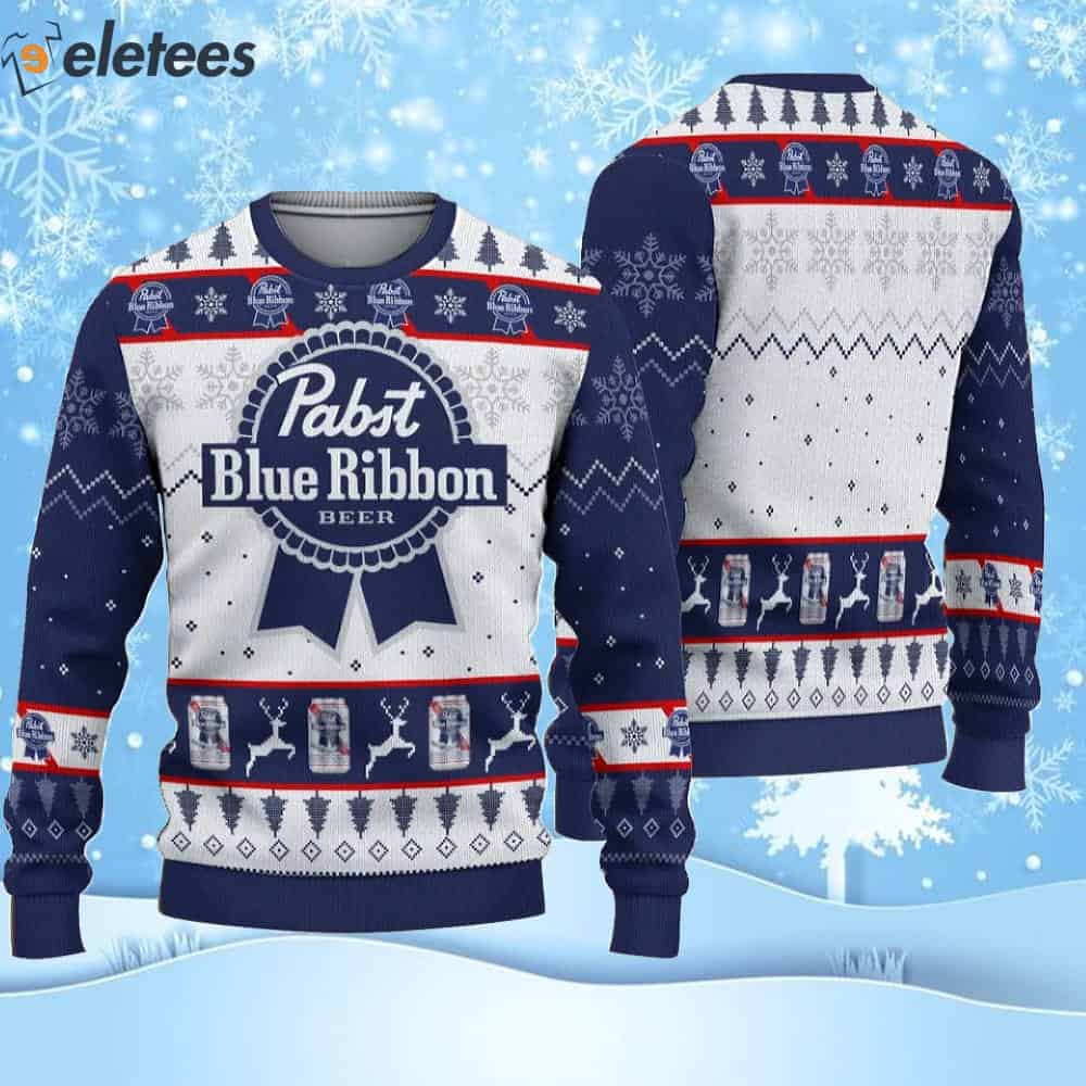 Pabst Blue Beer Ugly Christmas Sweater