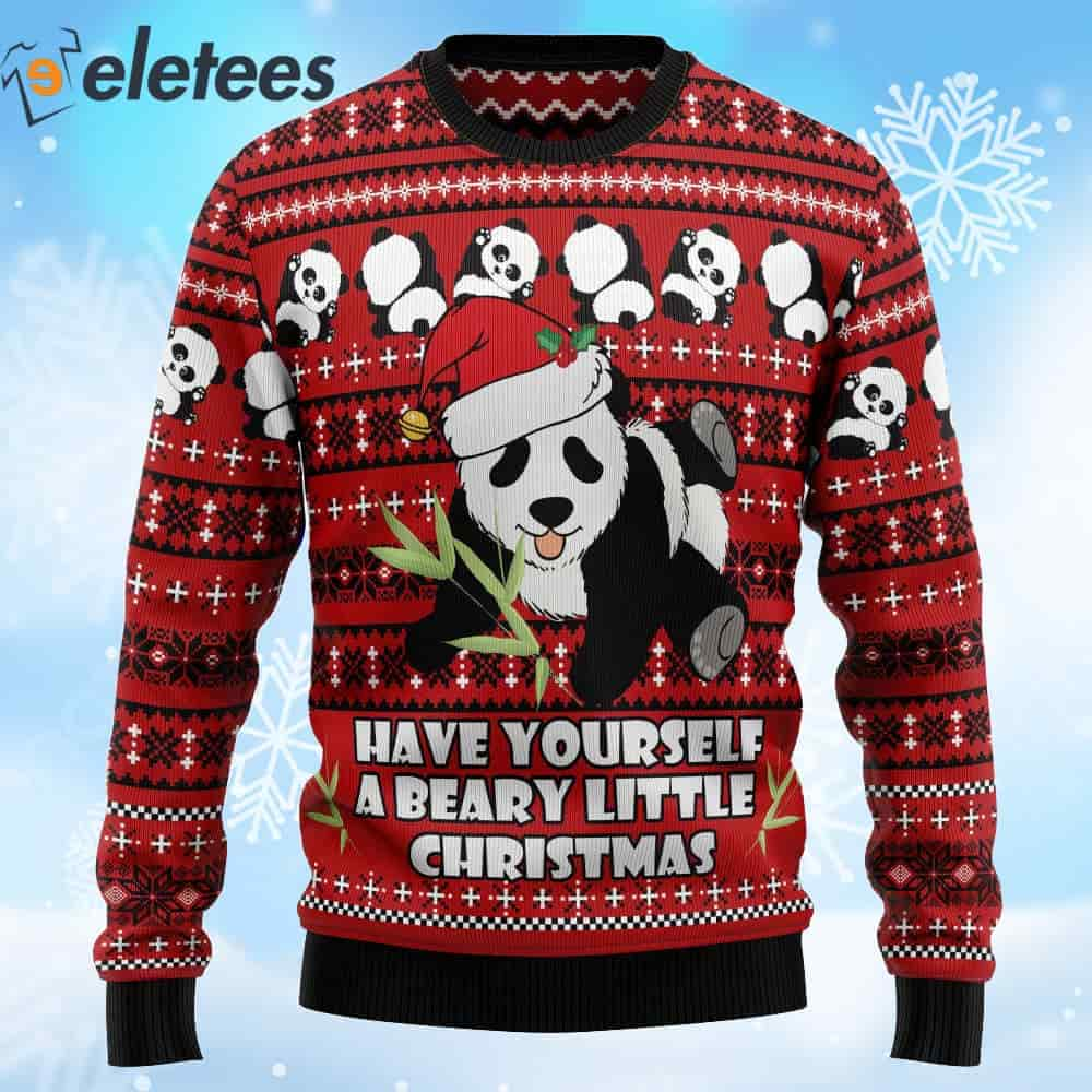 Panda Have Yourself A Beary Little Christmas Ugly Sweater