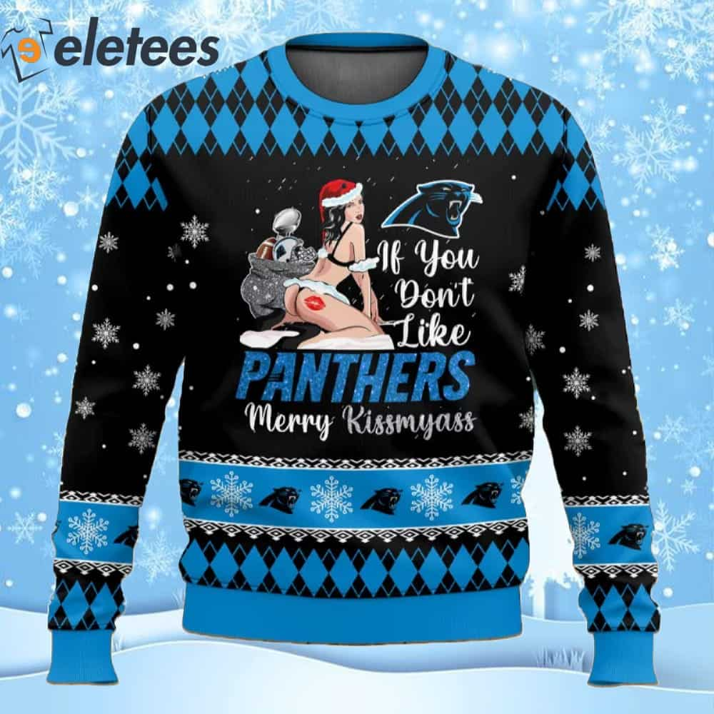 Panthers Football Merry Kissmyass Ugly Christmas Sweater