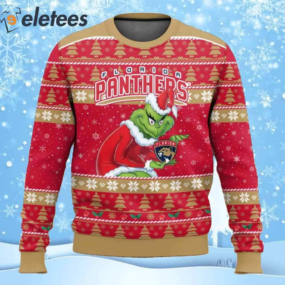 Panthers Hockey Grnch Ugly Christmas Sweater