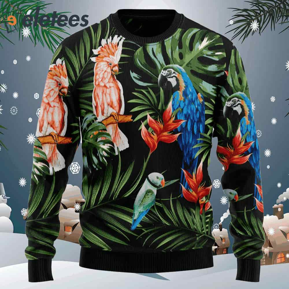 Parrot Tropical Ugly Christmas Sweater