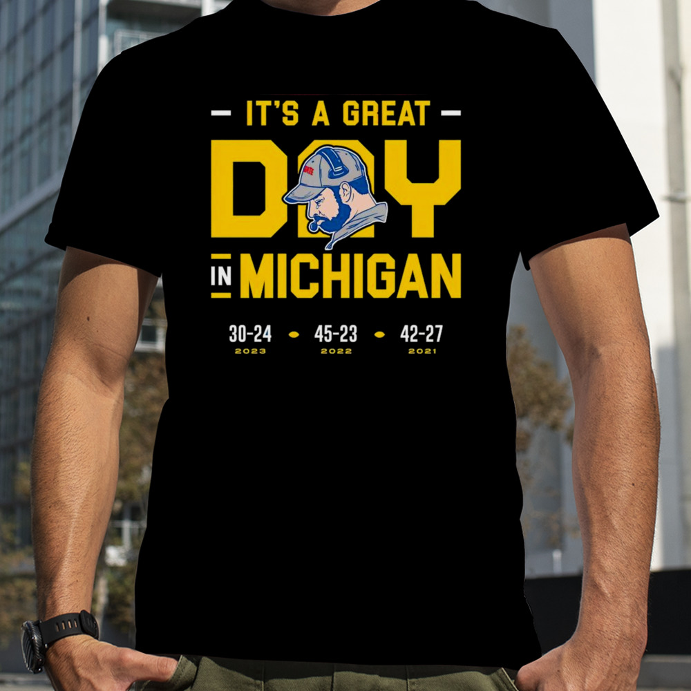 Ryan Day crying it’s a great day in Michigan shirt