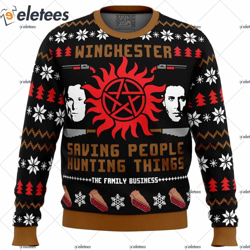 Christmas with the Winchesters Supernatural Ugly Christmas Sweater