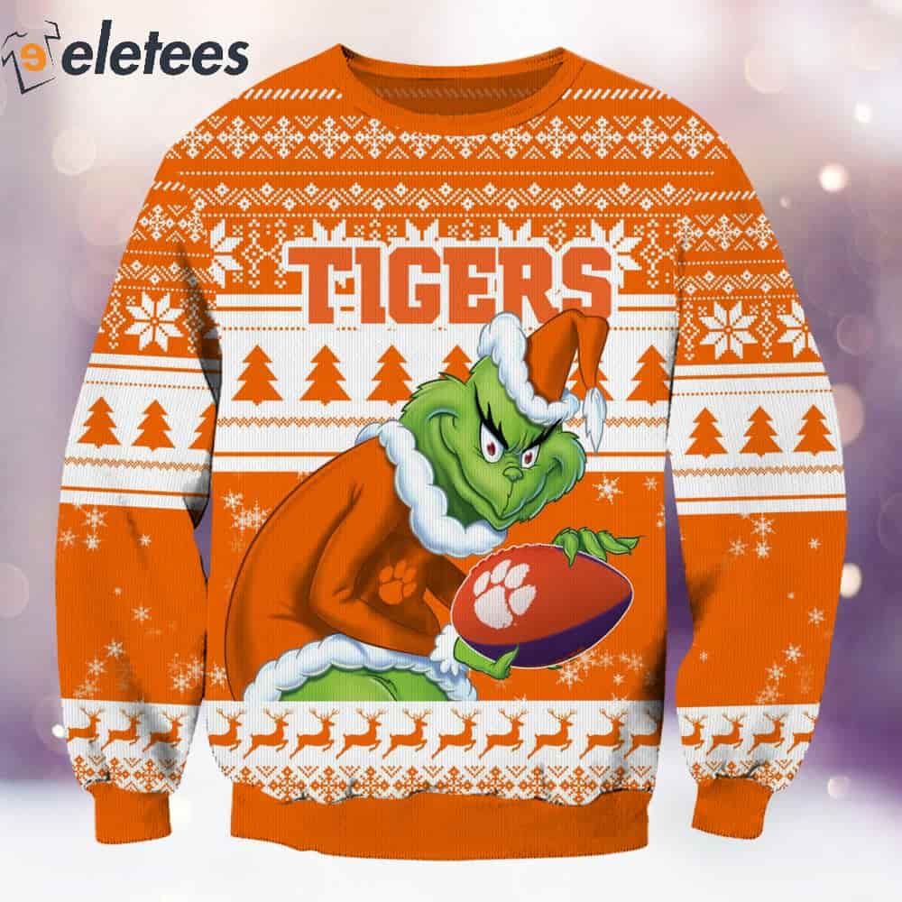 Clemson Grnch Christmas Ugly Sweater