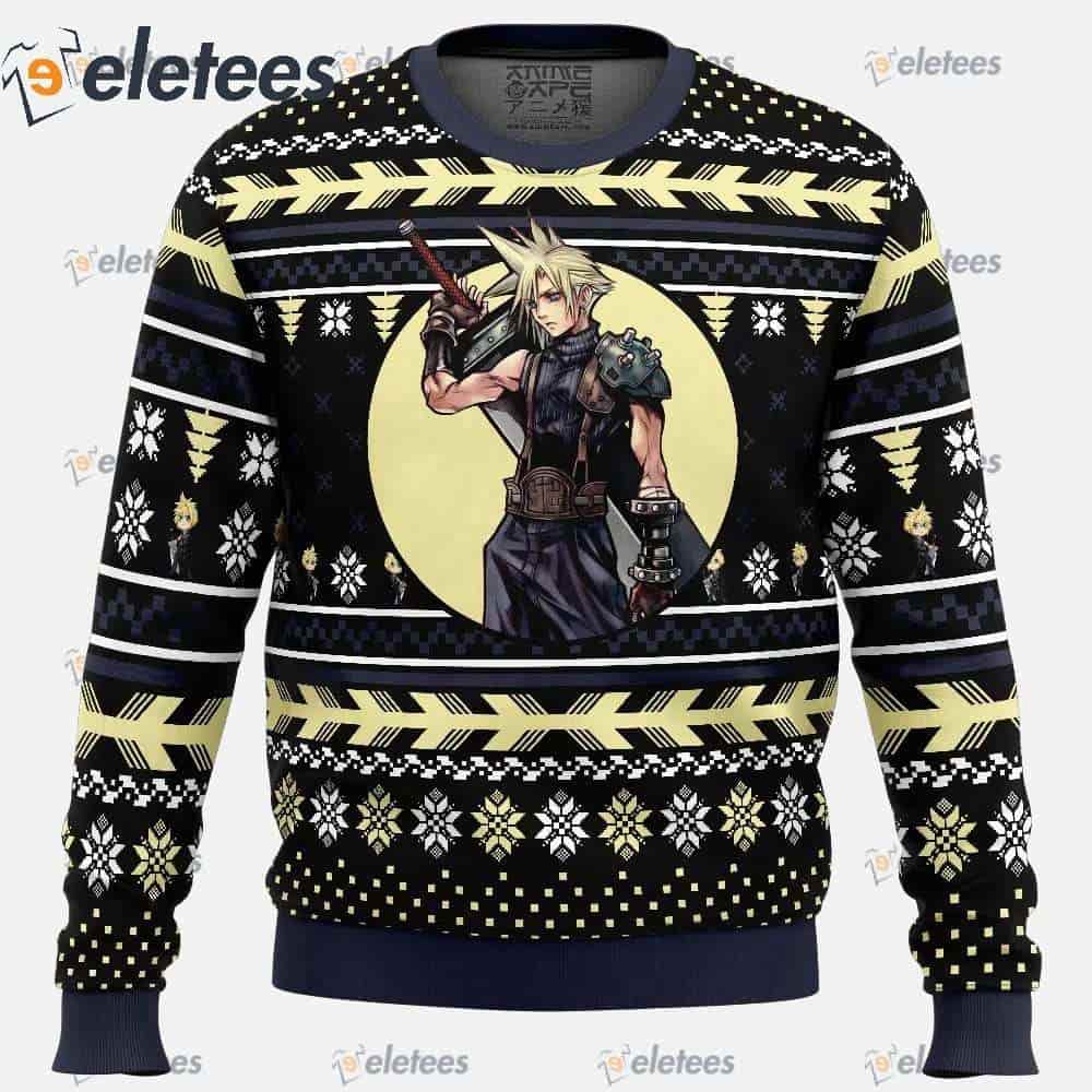 Cloud Final Fantasy Ugly Christmas Sweater