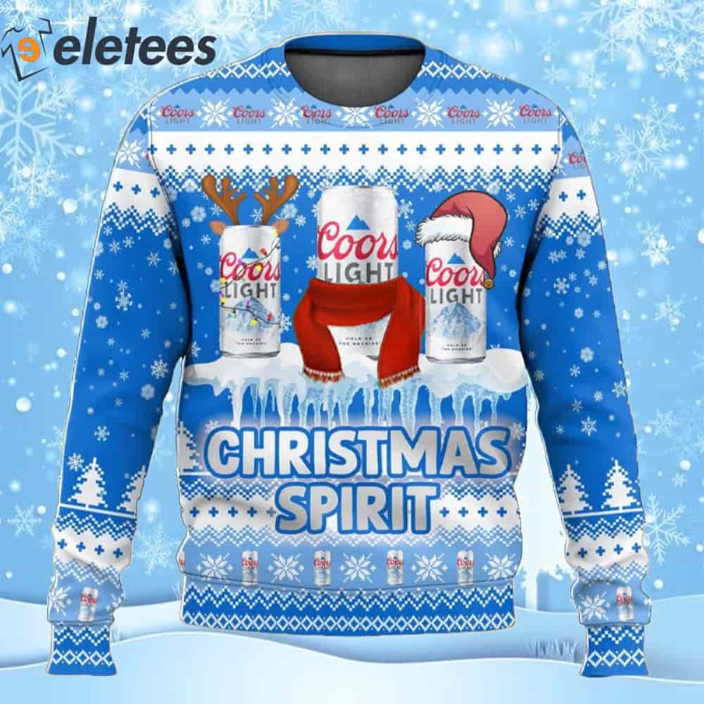 Coors Light Beer Christmas Spirit Ugly Christmas Sweater