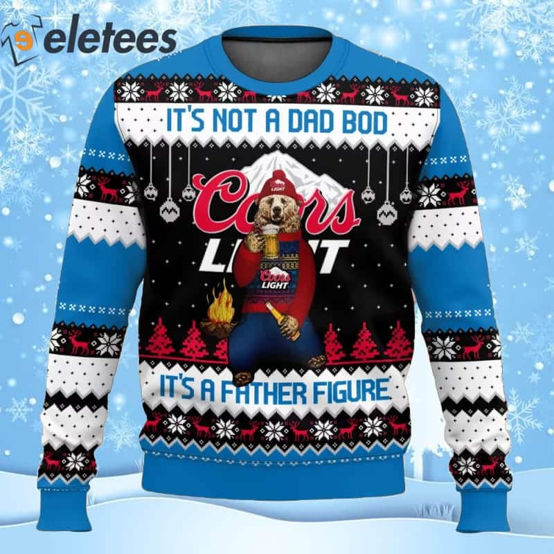 Coors Light Beer It's Not A Dad Bod It's A Father Figure Ugly Christmas Sweater