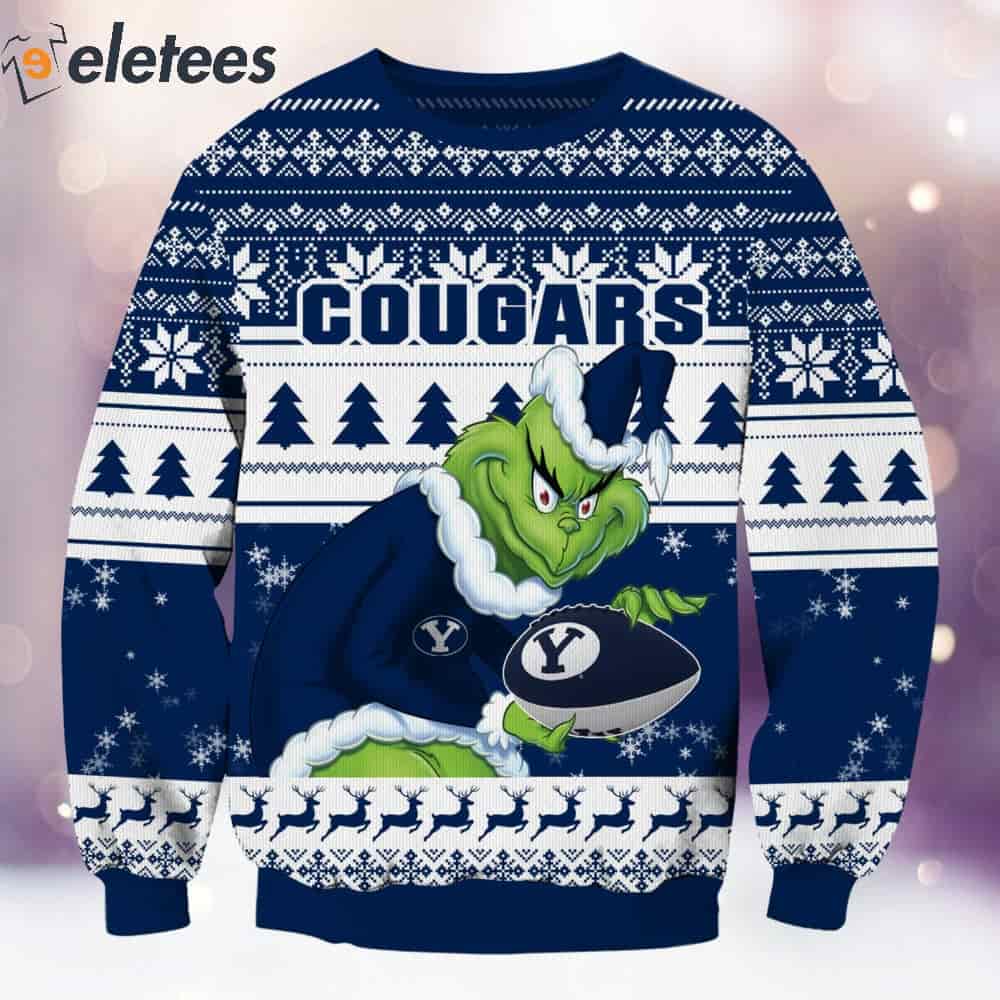 Cougars Grnch Christmas Ugly Sweater