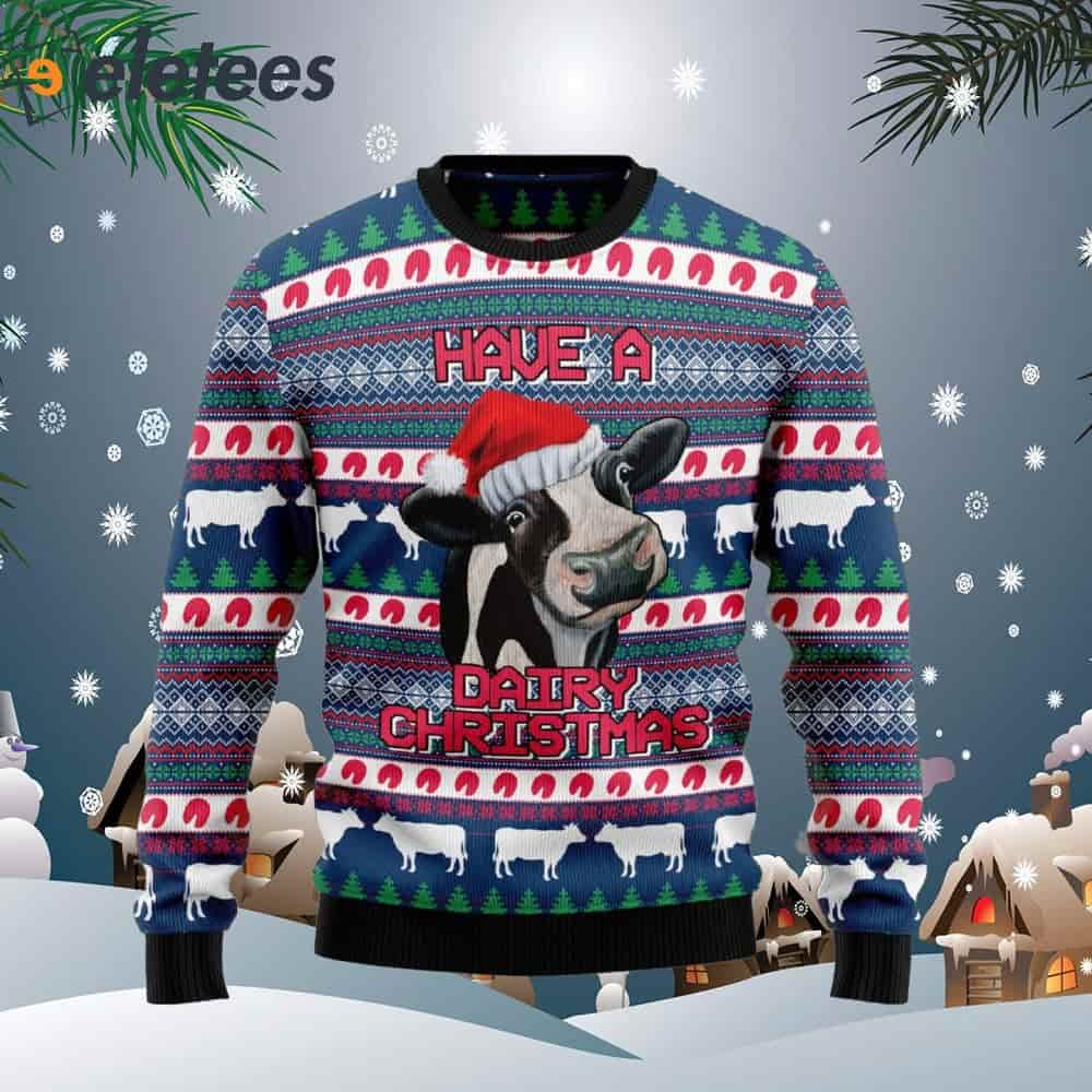 Cow Dairy Christmas Ugly Christmas Sweater