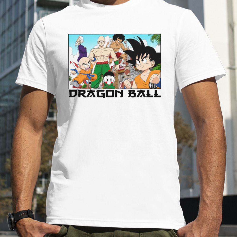 Dragon Ball Goku Tien Retro Martial Arts Tournament Manga Panel Anime shirt