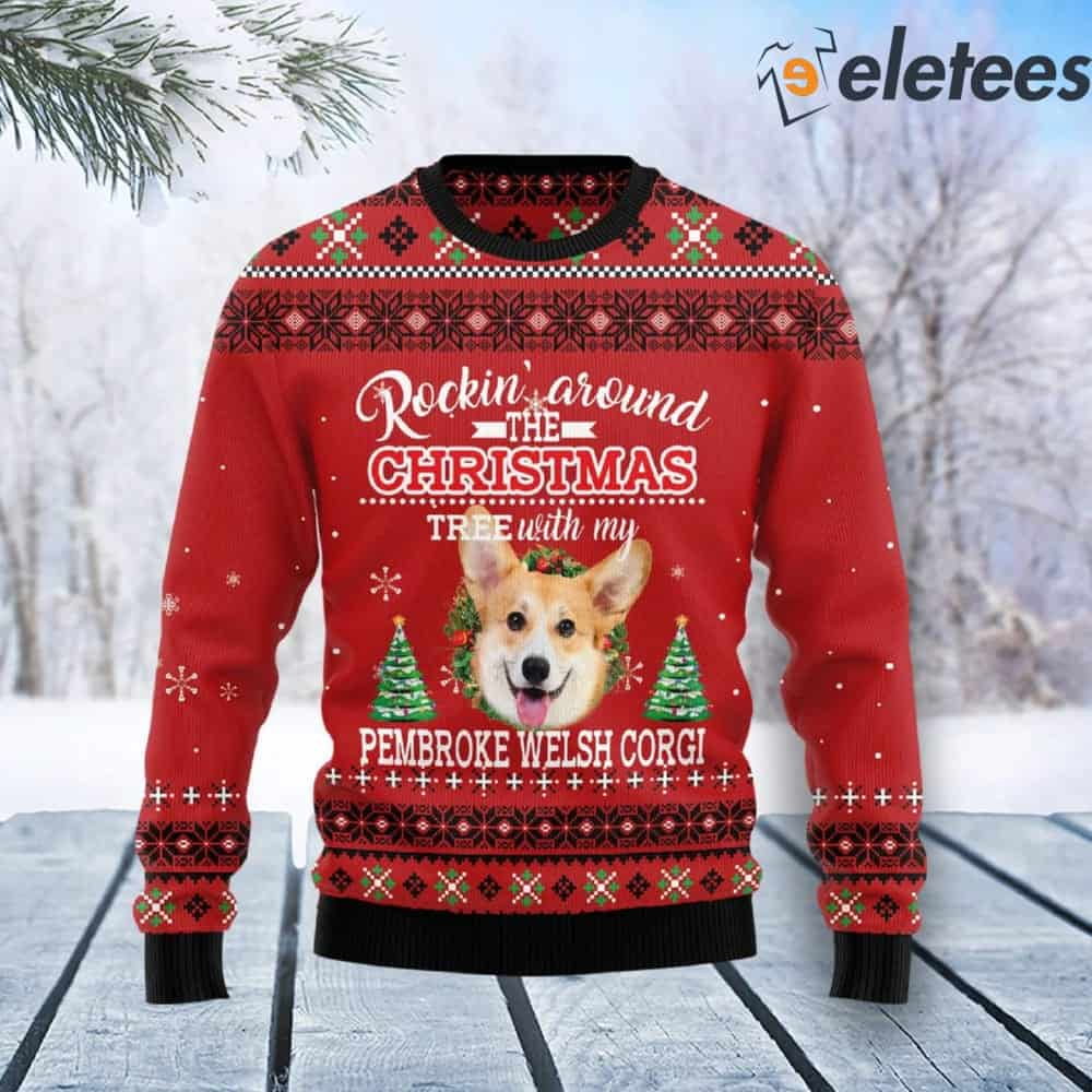 Pembroke Welsh Corgi Rockin Ugly Christmas Sweater