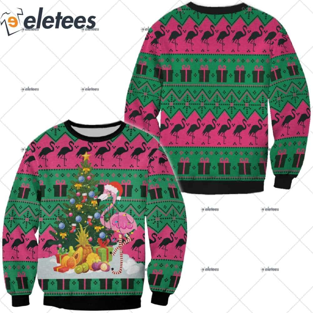 Pink Flamingo Christmas Ugly Sweater