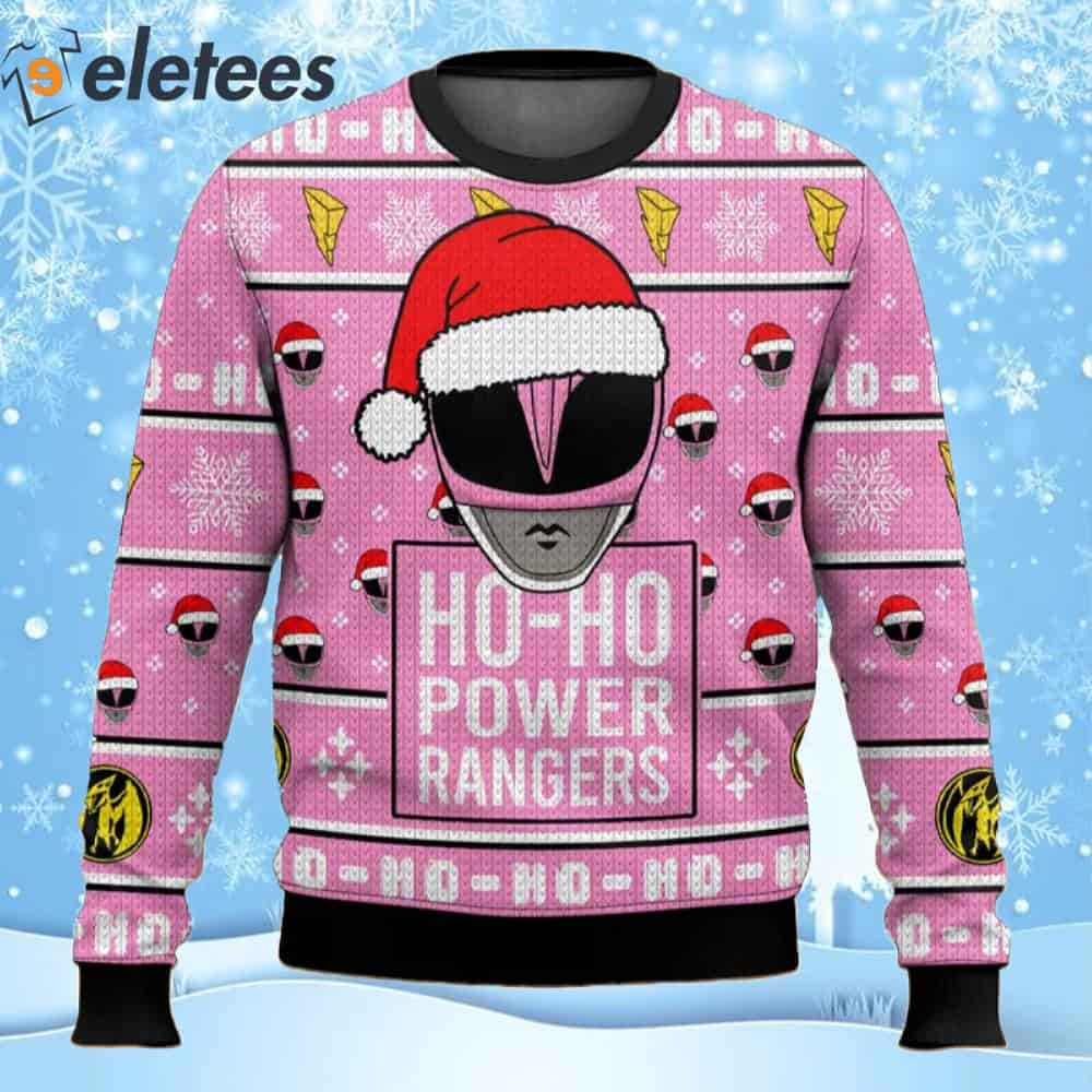 Pink Ranger Ho-Ho Power Rangers Ugly Christmas Sweater