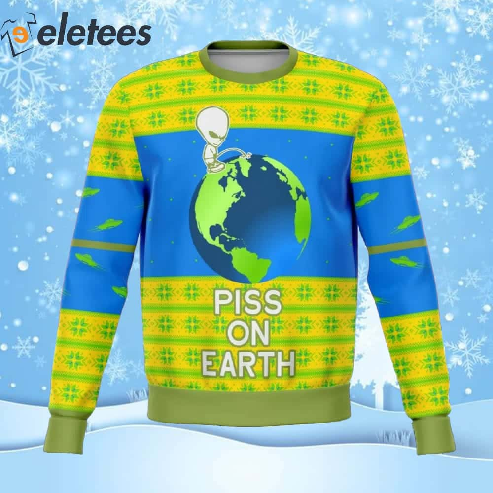 Piss On Earth Funny Ugly Christmas Sweater