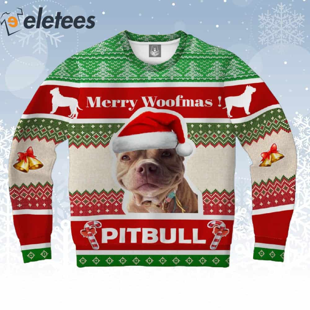 Pitbull Merry Woofmas Ugly Christmas Sweater