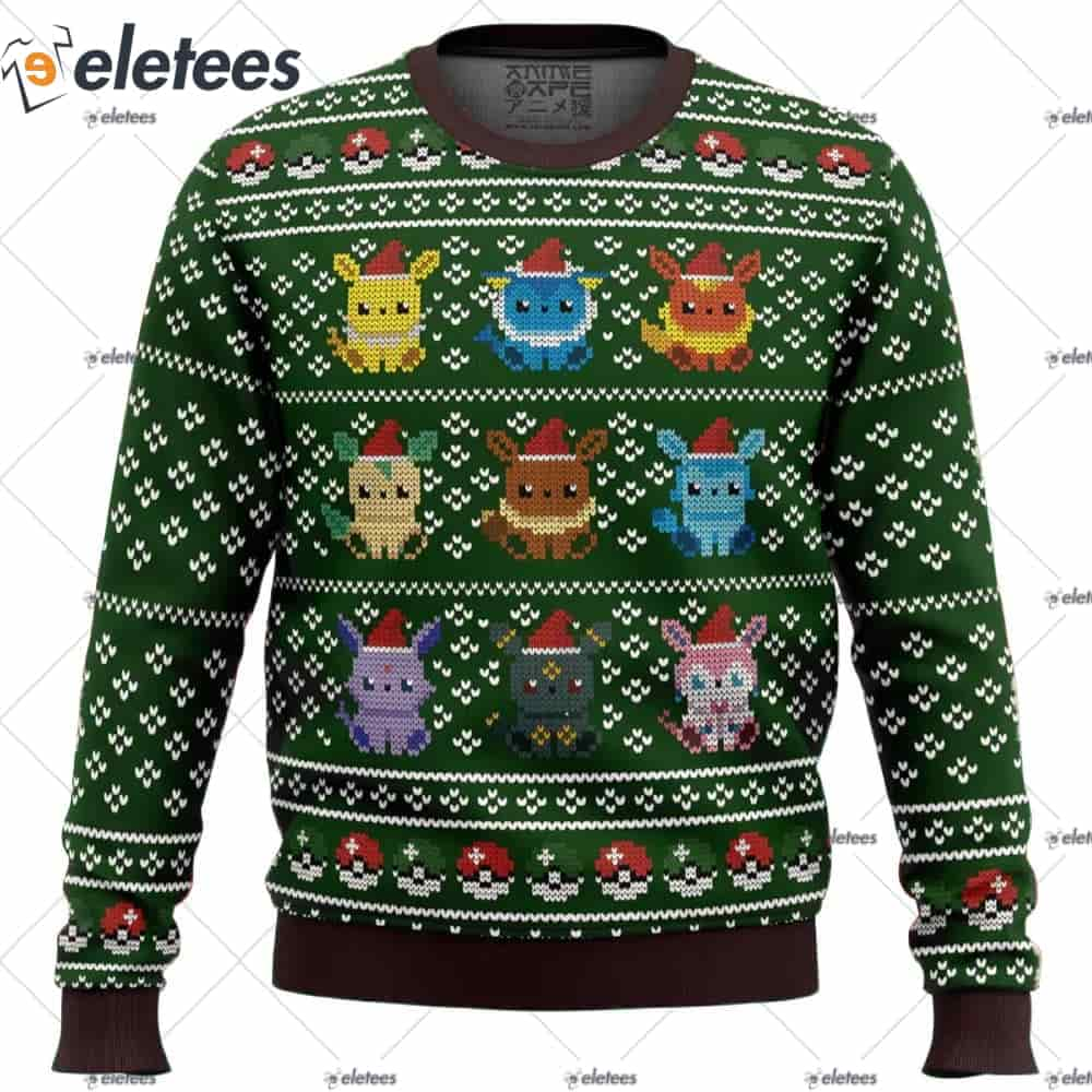 Pokemon Eevee Eeveelutions Ugly Christmas Sweater