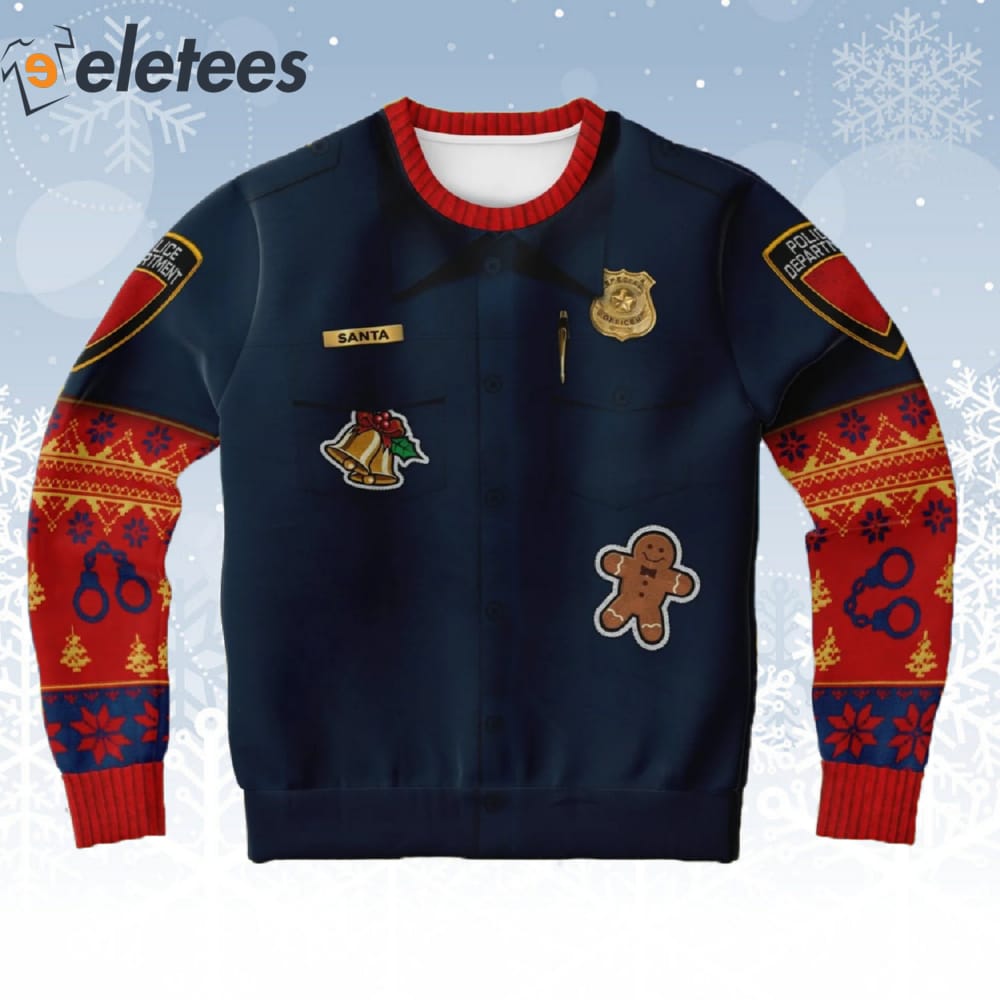 Police Uniform Ugly Christmas Sweater