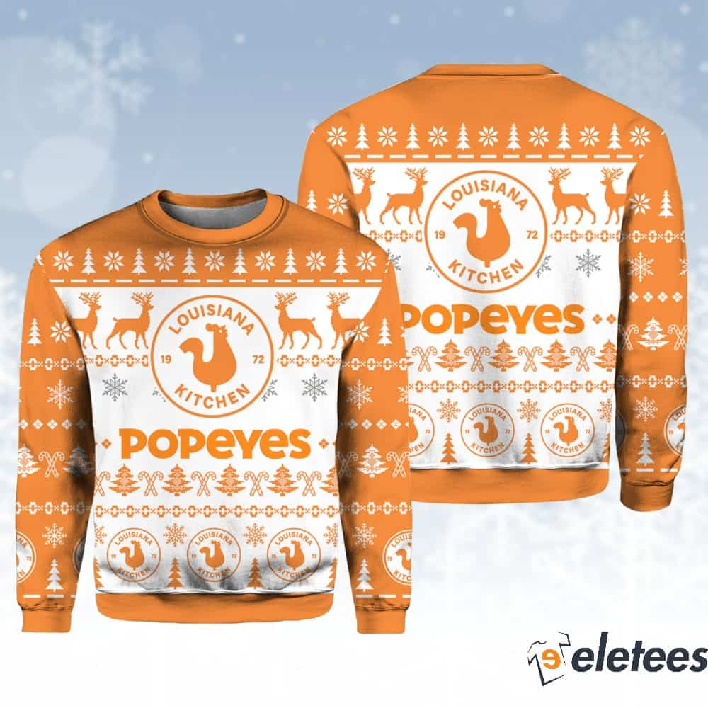 Popeyes Louisiana Kitchen Ugly Christmas Sweater