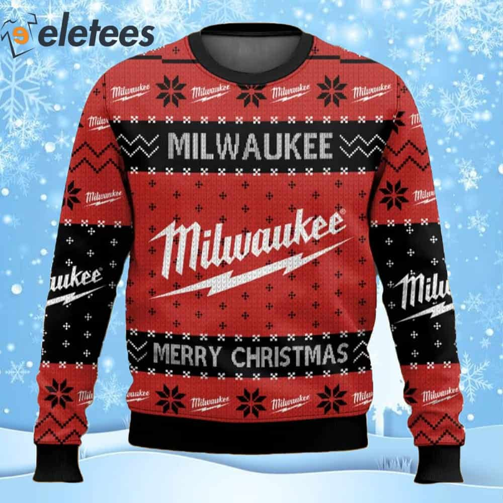 Power Tools Milwaukee Merry Christmas Ugly Sweater