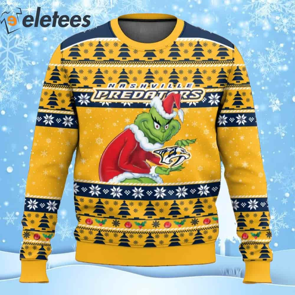 Predators Hockey Grnch Ugly Christmas Sweater