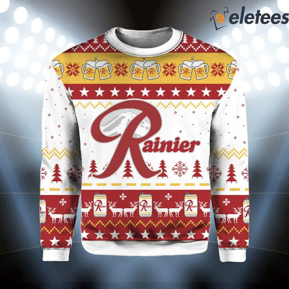 Rainier Beer Ugly Christmas Sweater