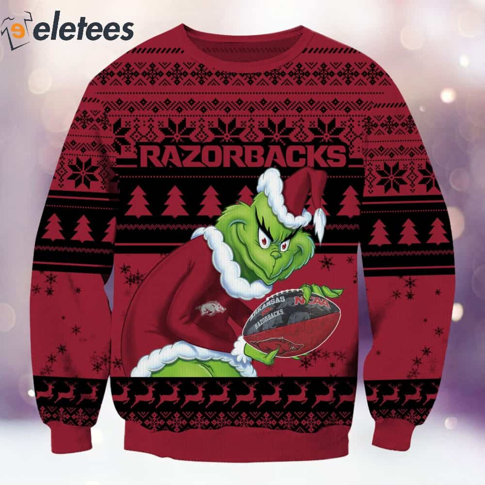 Razorbacks Grnch Christmas Ugly Sweater