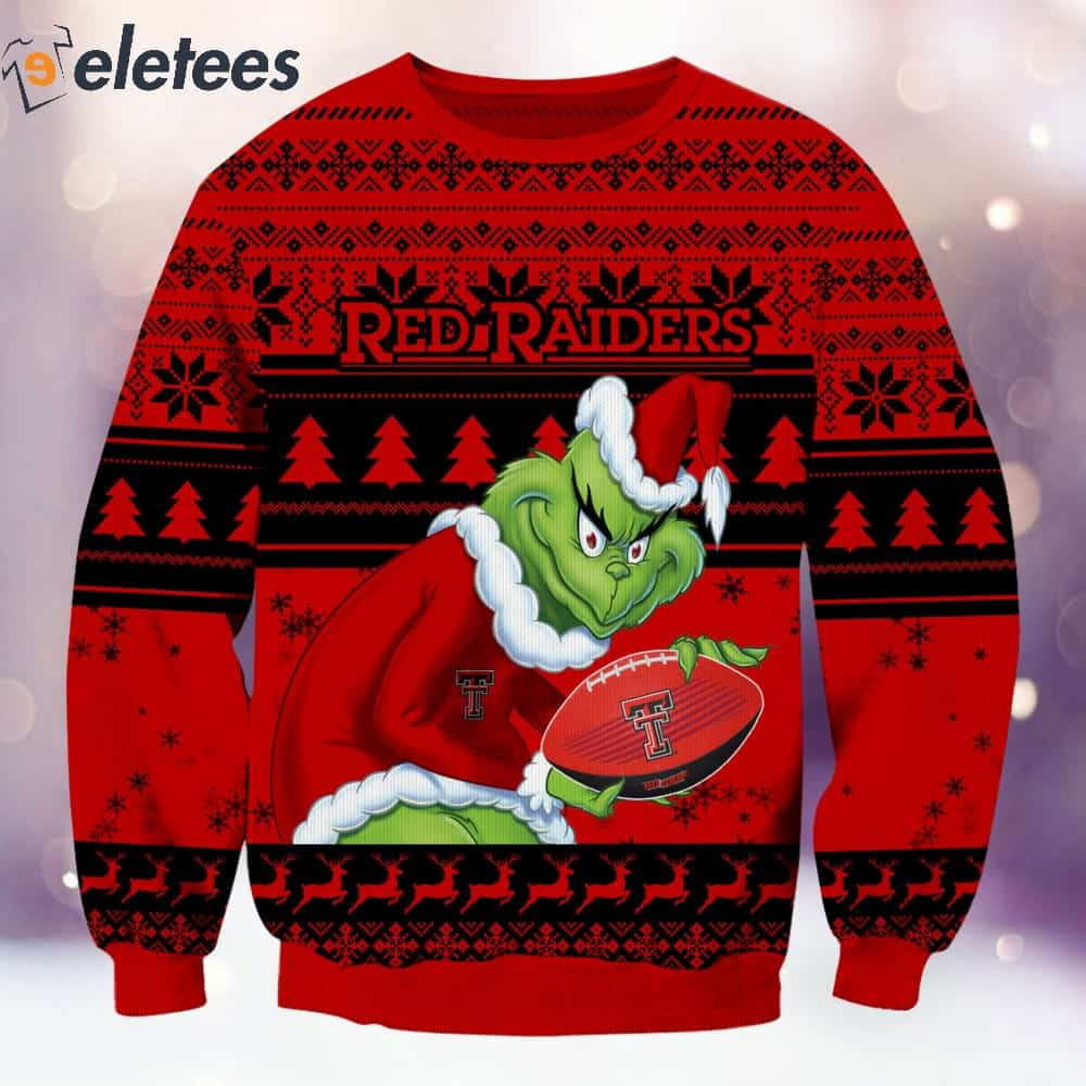 Red Raiders Grnch Christmas Ugly Sweater