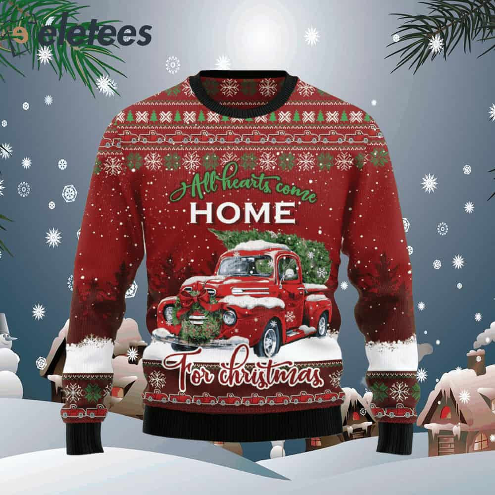 Red Truck Home Christmas Ugly Christmas Sweater