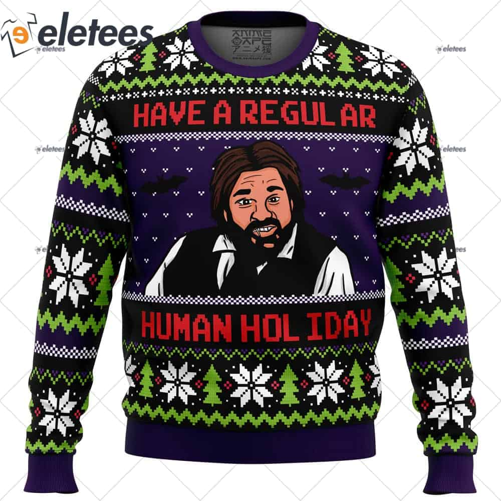 Regular Human Holiday What We Do In The Shadows Ugly Christmas Sweater