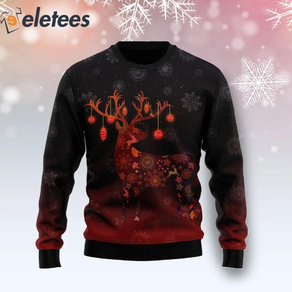 Reindeer Tie Dye Ugly Christmas Sweater