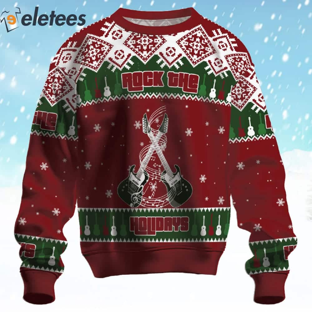 Rock The Guitar Holidays Ugly Christmas Sweater